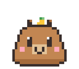 Capybara with a yuzu on its head