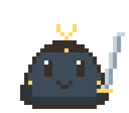 Little samurai in lacquered armour with a katana