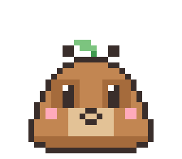 Tanuki with a leaf on its head
